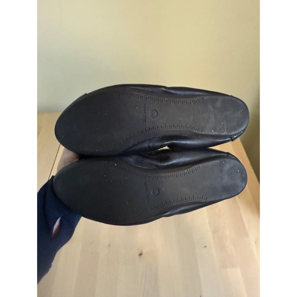 Cole Haan Black Patent‎ Bow Ballet Flats Women US 6 Made in Leather TOVA